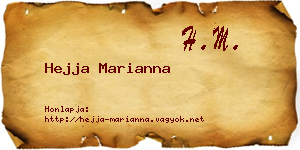 Hejja Marianna névjegykártya